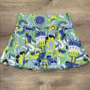 CK Bradley Tennis Skirt. Floral Blue and Green Size M